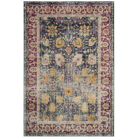 Safavieh 5 ft.-1 in. x 7 ft.-6 in. Granada Power Loomed Medium Rectangle Area Rug Blue & Fuchsia GRA350A-5
